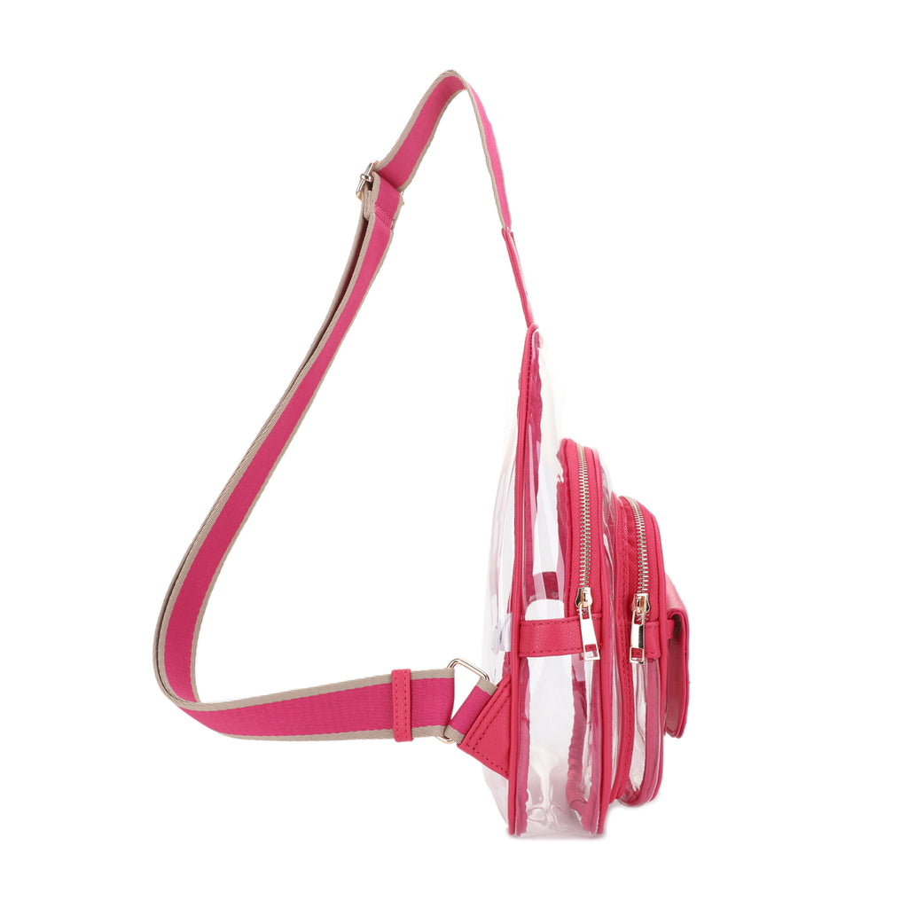 Eva Clear Sling Bag with Medallion Detailing