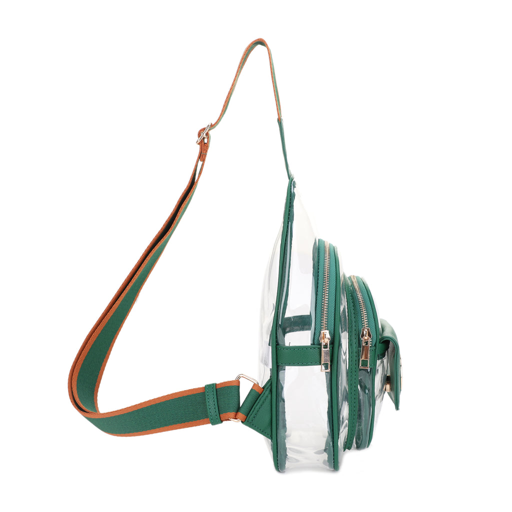 Eva Clear Sling Bag with Medallion Detailing