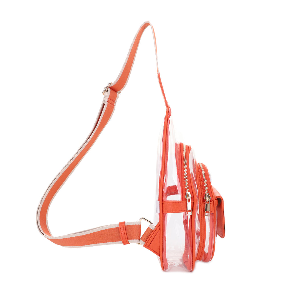 Eva Clear Sling Bag with Medallion Detailing