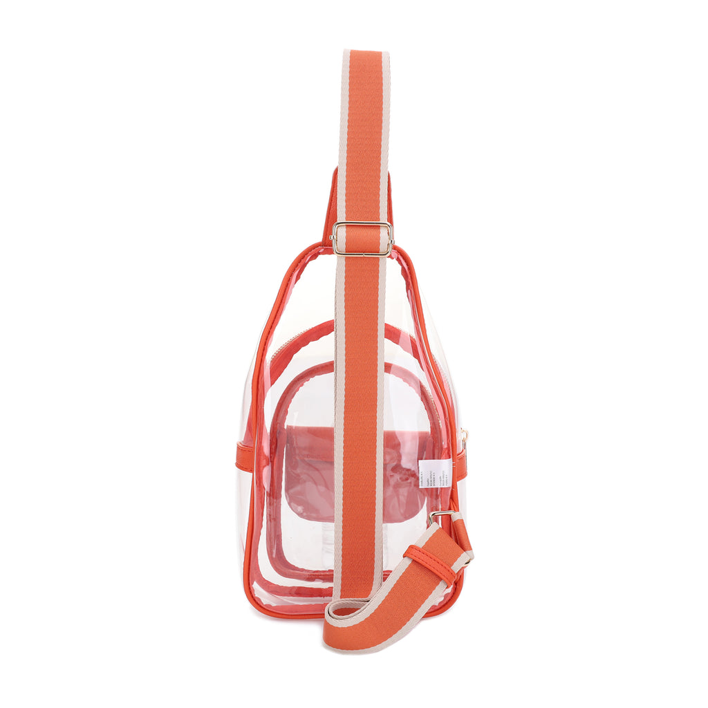 Eva Clear Sling Bag with Medallion Detailing