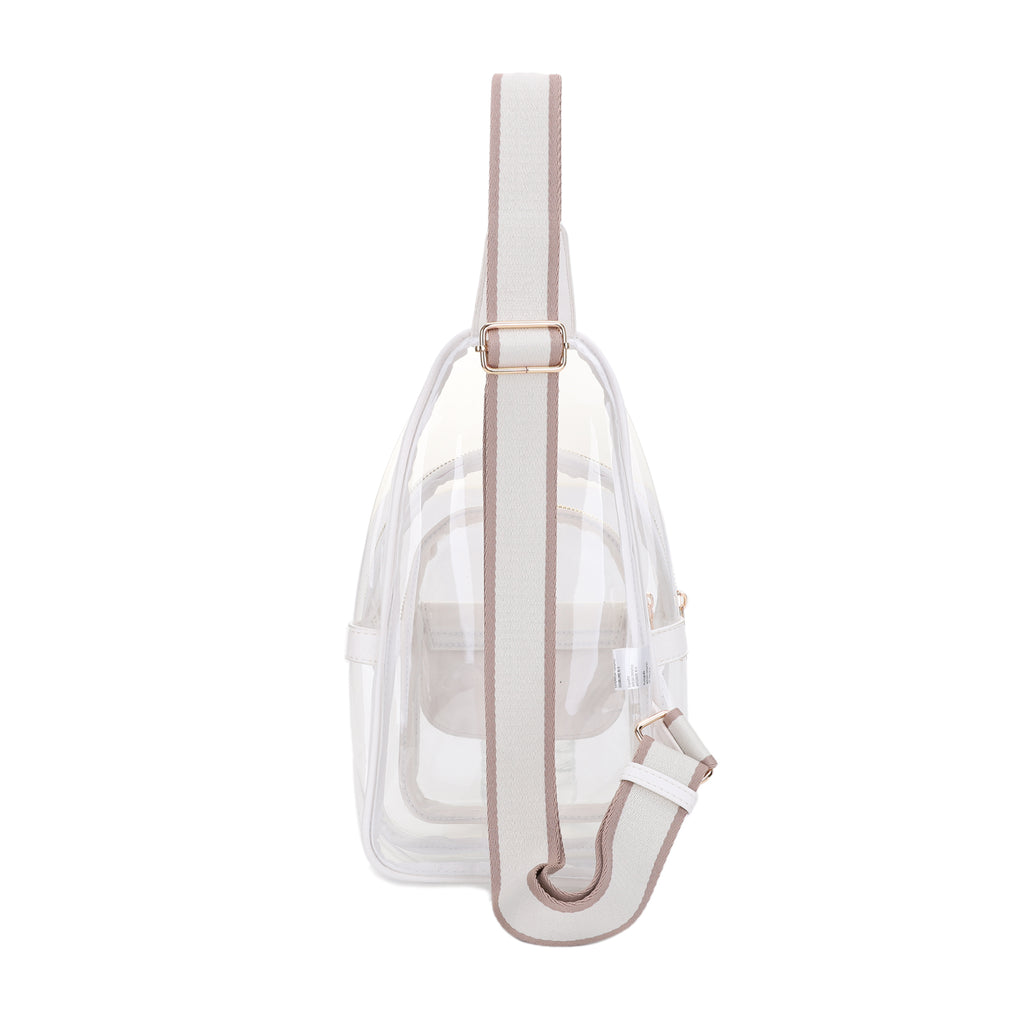 Eva Clear Sling Bag with Medallion Detailing