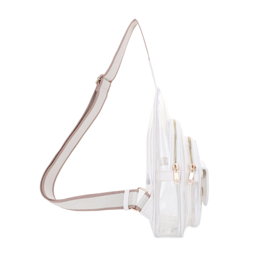 Eva Clear Sling Bag with Medallion Detailing