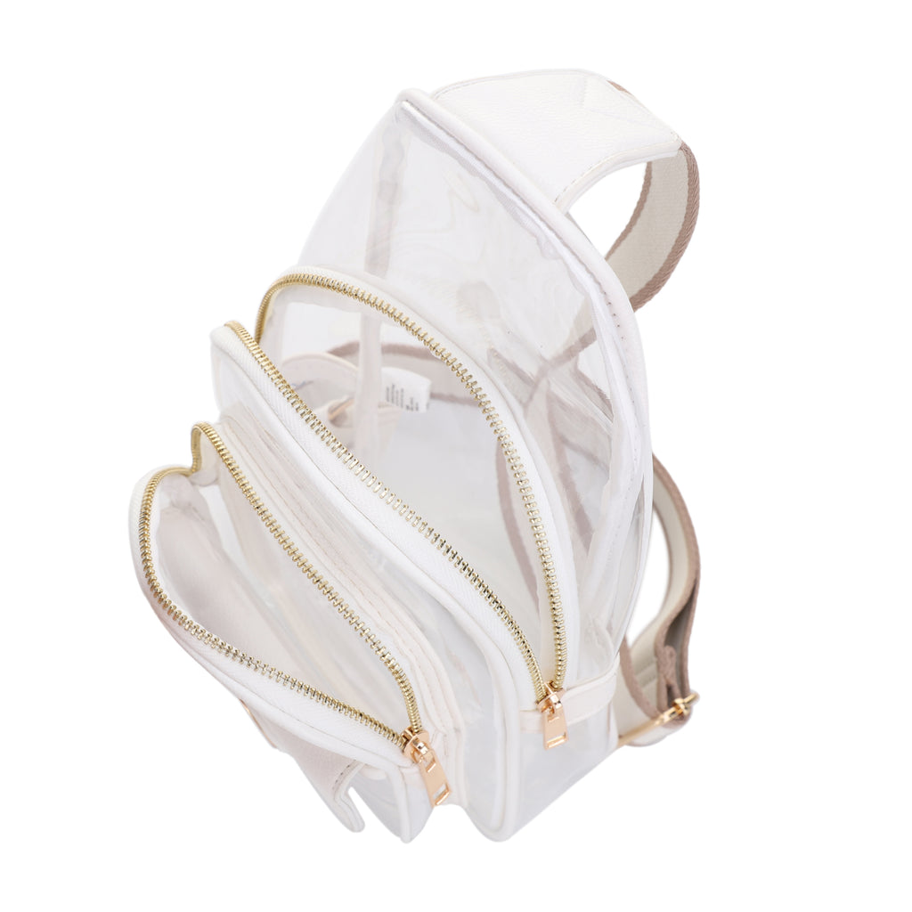 Eva Clear Sling Bag with Medallion Detailing