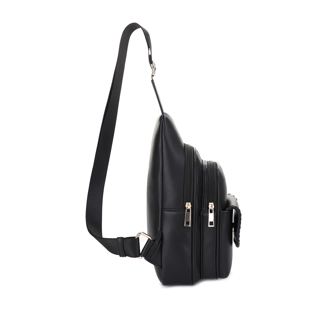 Eva Double Compartment Sling Bag with Medallion Detailing