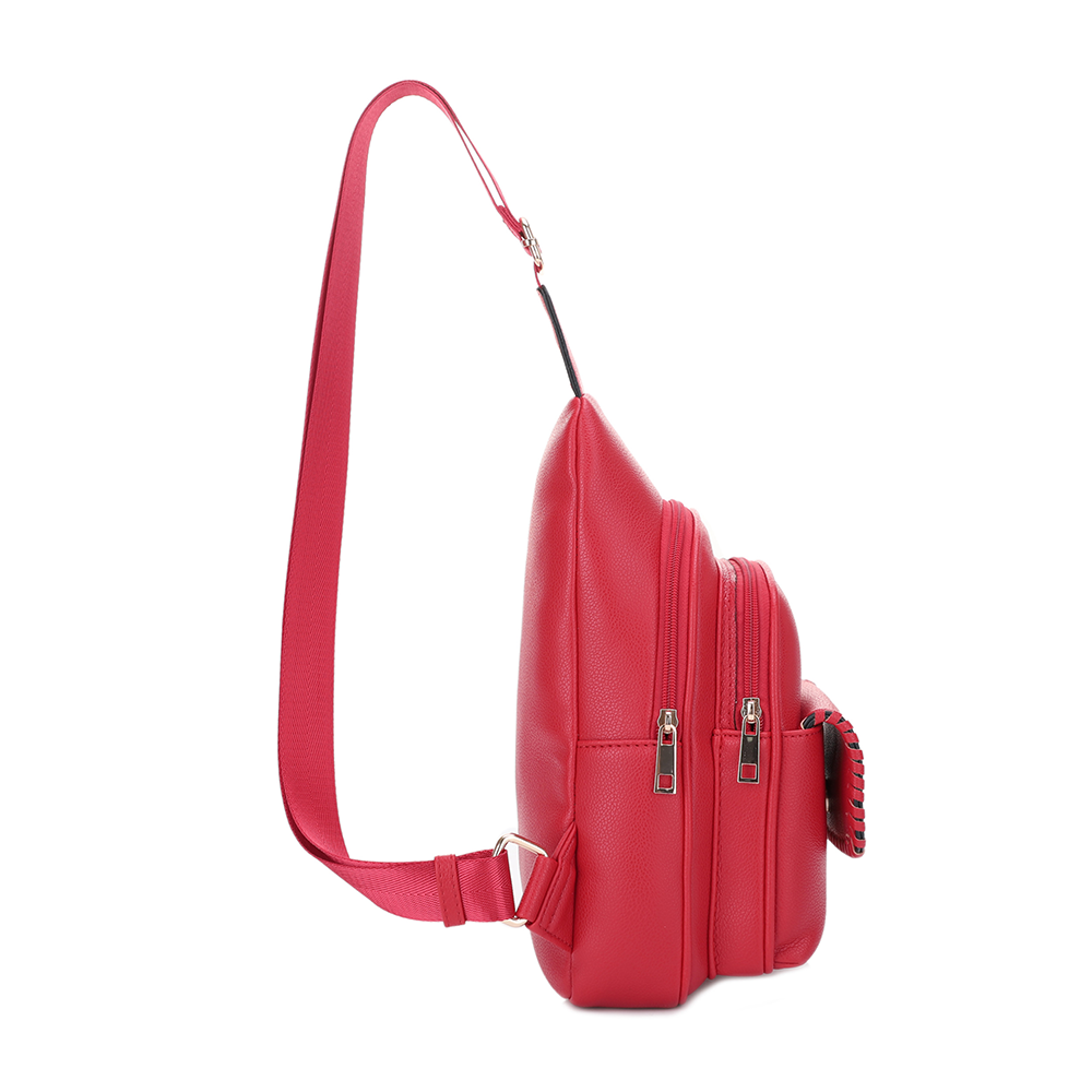 Eva Double Compartment Sling Bag with Medallion Detailing