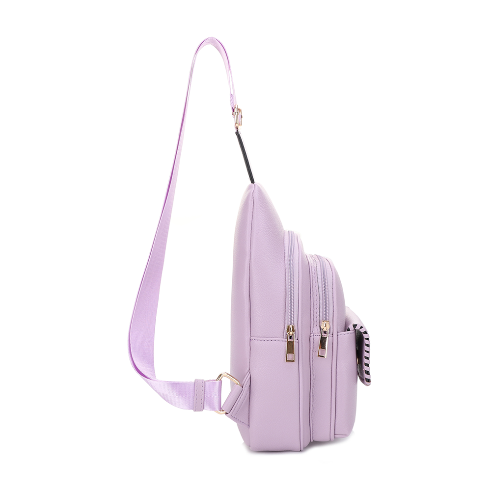 Eva Double Compartment Sling Bag with Medallion Detailing
