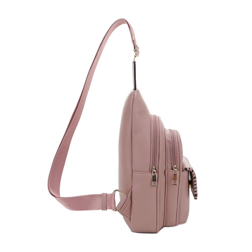 Eva Double Compartment Sling Bag with Medallion Detailing