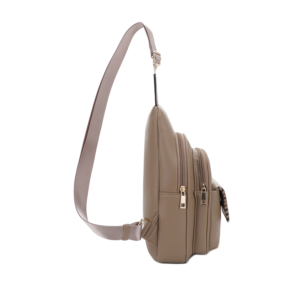 Eva Double Compartment Sling Bag with Medallion Detailing