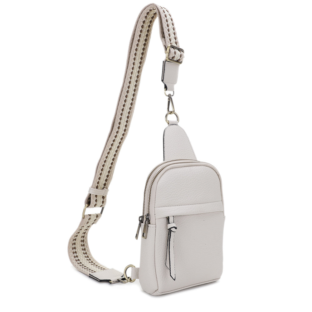 AMY Double Compartment Sling Bag with Web Strap